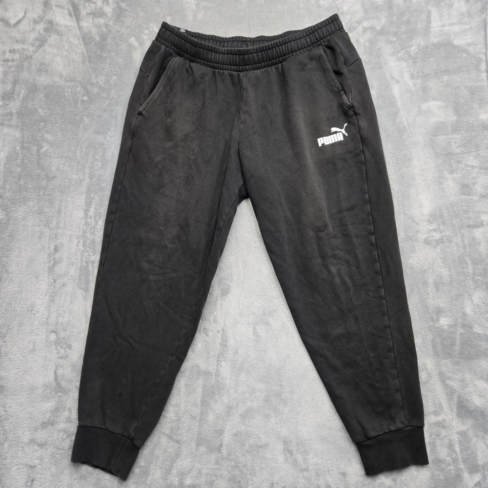 Puma Essentials Logo Sweatpants Mens XL Black Fleece Joggers 846820-01